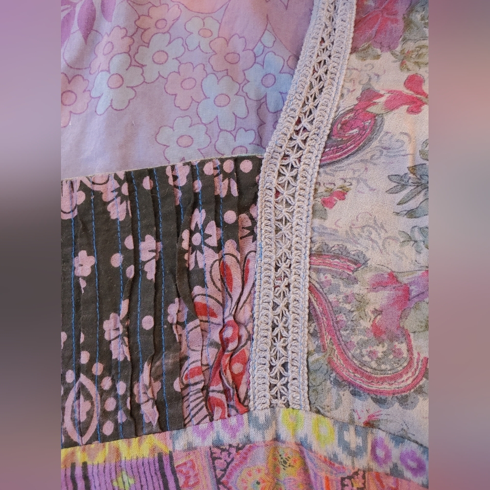 Jayli Patchwork Boho Flutter Sleeve Maxi Dress Si… - image 6